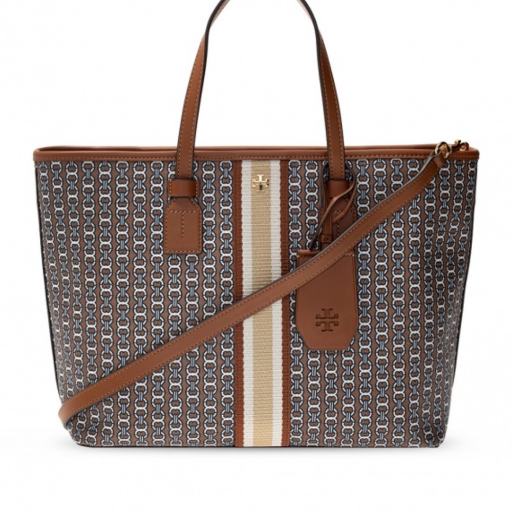 Tory Burch Brown and Cream Tote Bag
